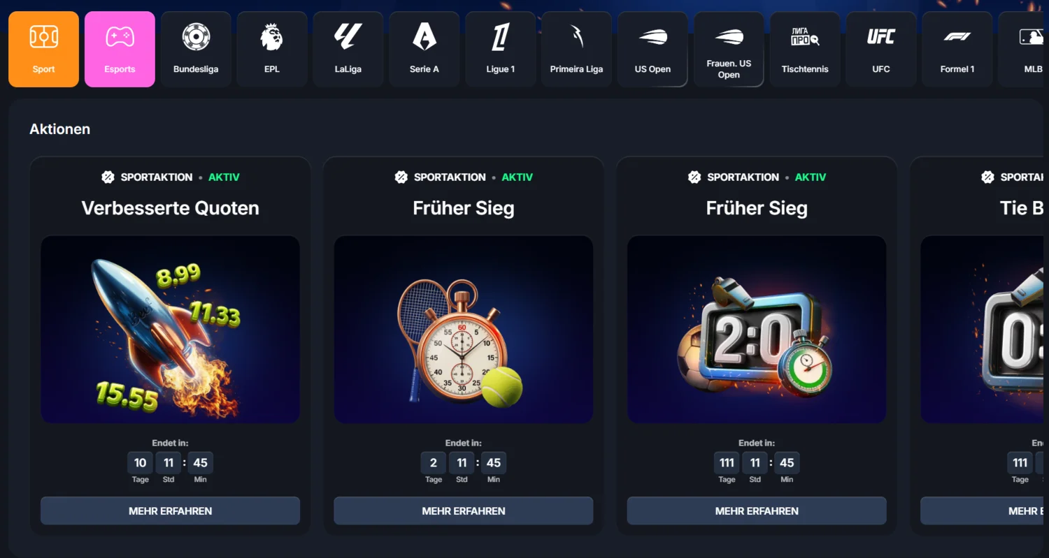 Beef Casino Sportbereich und seine Gratiswetten
