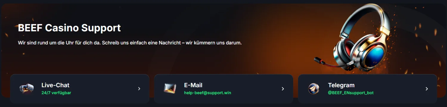 Beef Casino Support